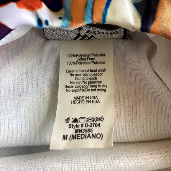 Va Va Voom Maxi Dress M Strapless Floral Print Long Gown Made in USA - Picture 5 of 8